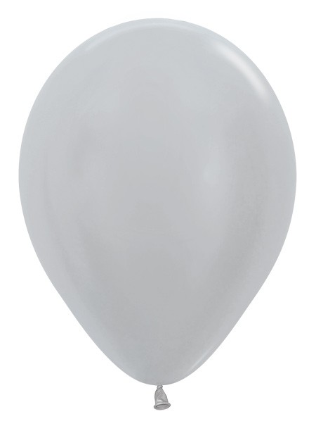 R12 481 Balon okrągły 12" perłowy srebrny Balonolandia 4Pro