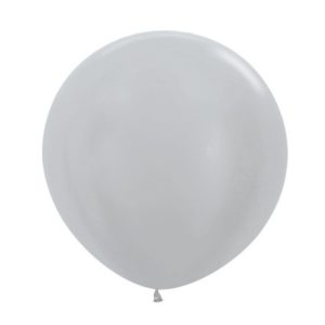 Balon okrągły 24 perłowy srebrny