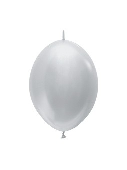 LOL6 481 Balon z łącznikiem 6" perłowy srebrny Balonolandia 4Pro
