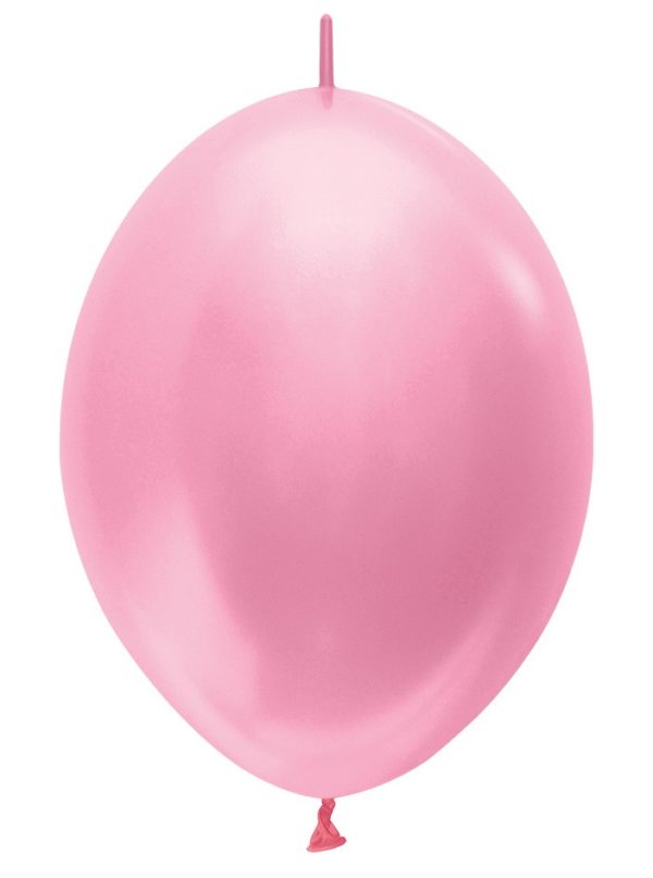 Balon z łącznikiem 12 perłowy różowy