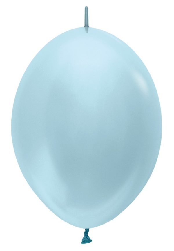 Balon z łącznikiem 12 perłowy niebieski