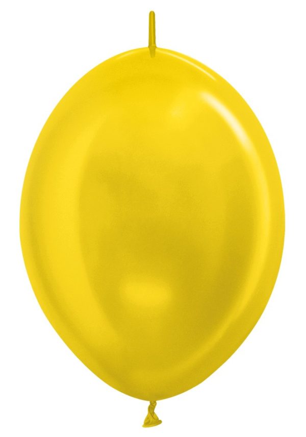 Balon z łącznikiem 12 metalik złoty