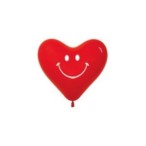 Balon serce 6 z nadrukiem uśmiech